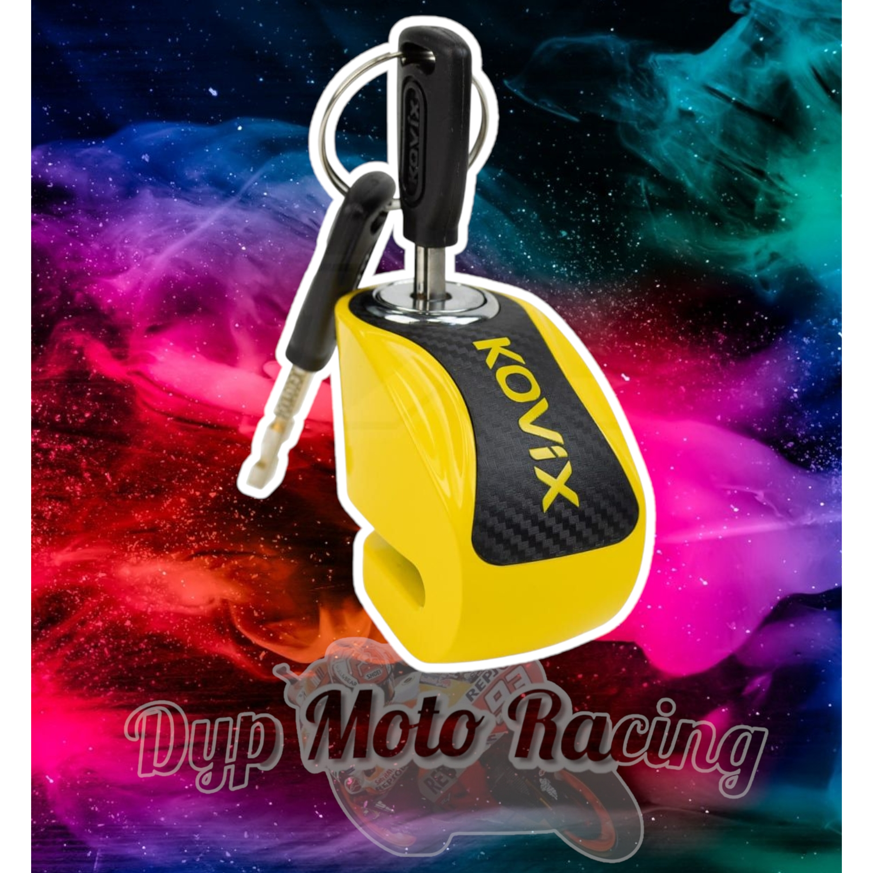 Candado Disco Moto Kovix Knn1 amarillo Pin 6mm Aleacion Acero 1
