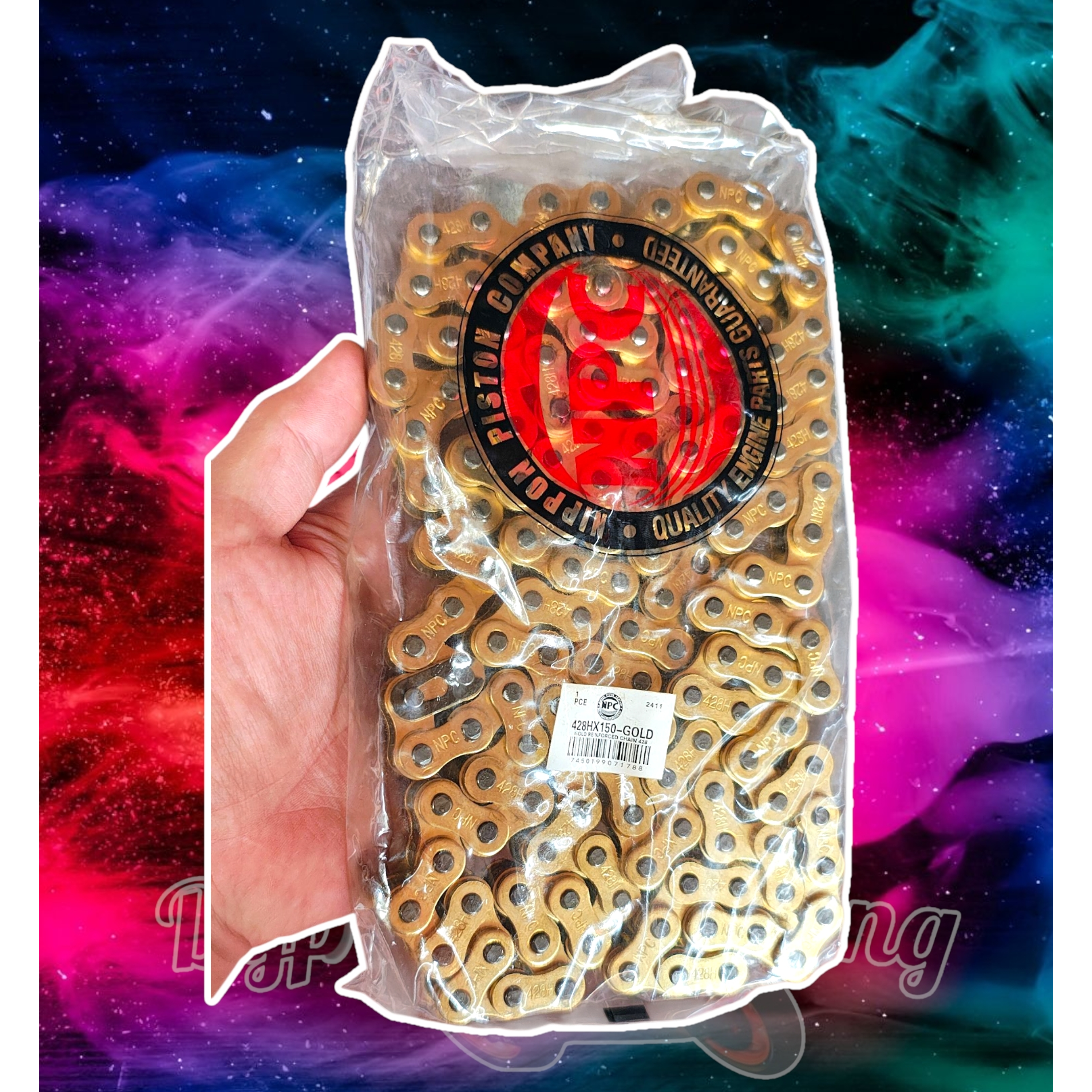 Cadena 428 x 150 reforzada dorada npc japon 2