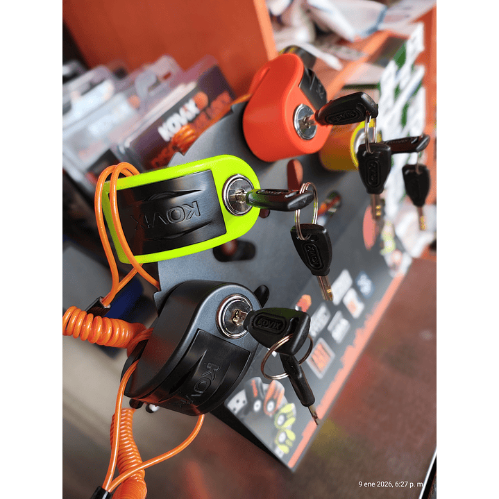 Candado Disco Moto Kovix Alarma 120db Kt6 6mm Color Verde 6