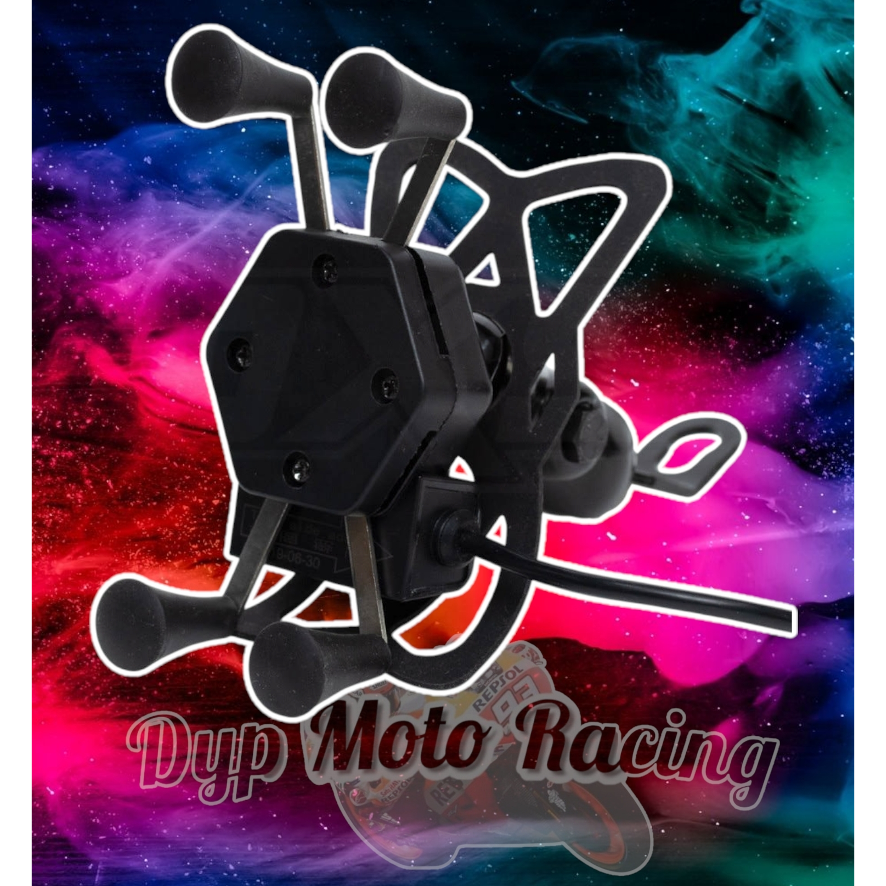 Soporte para celular moto jg con cargador base para espejos o tornillos 1