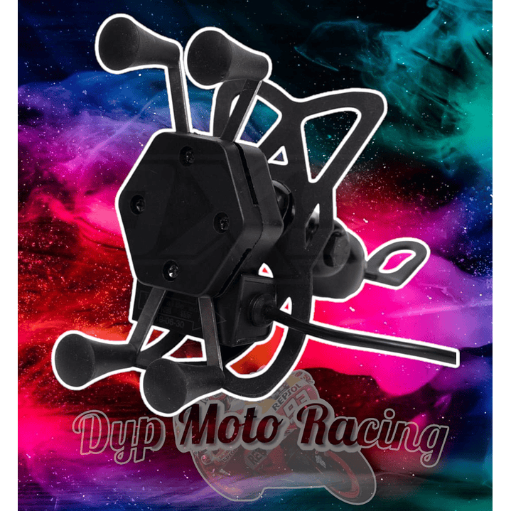 Soporte para celular moto jg con cargador base para espejos o tornillos 1