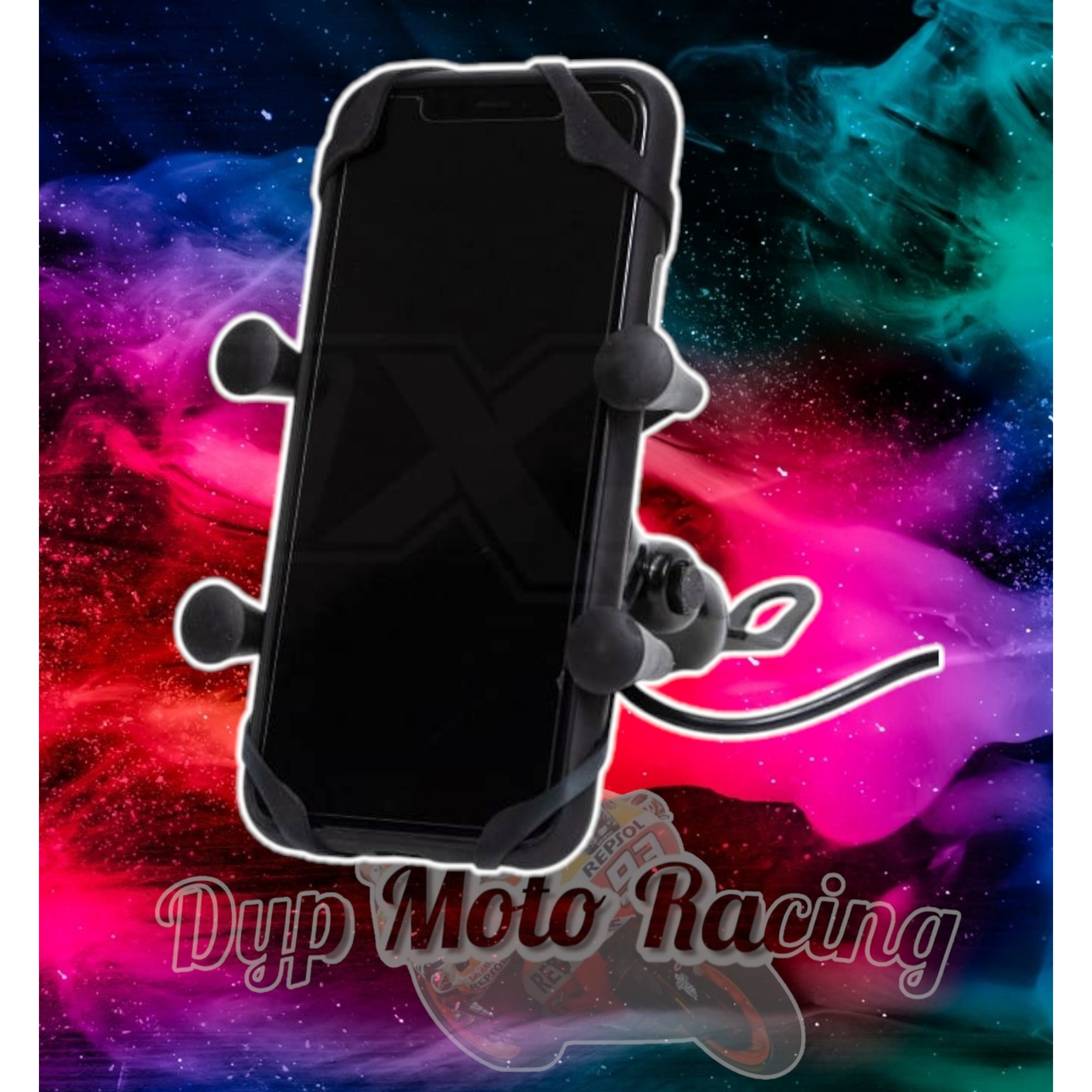 Soporte para celular moto jg con cargador base para espejos o tornillos 2