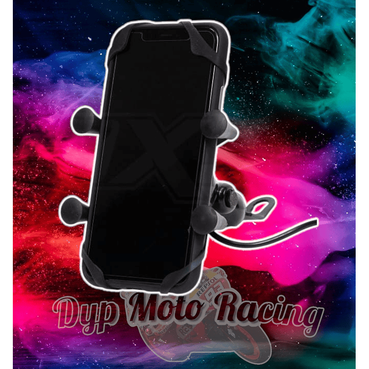 Soporte para celular moto jg con cargador base para espejos o tornillos 2