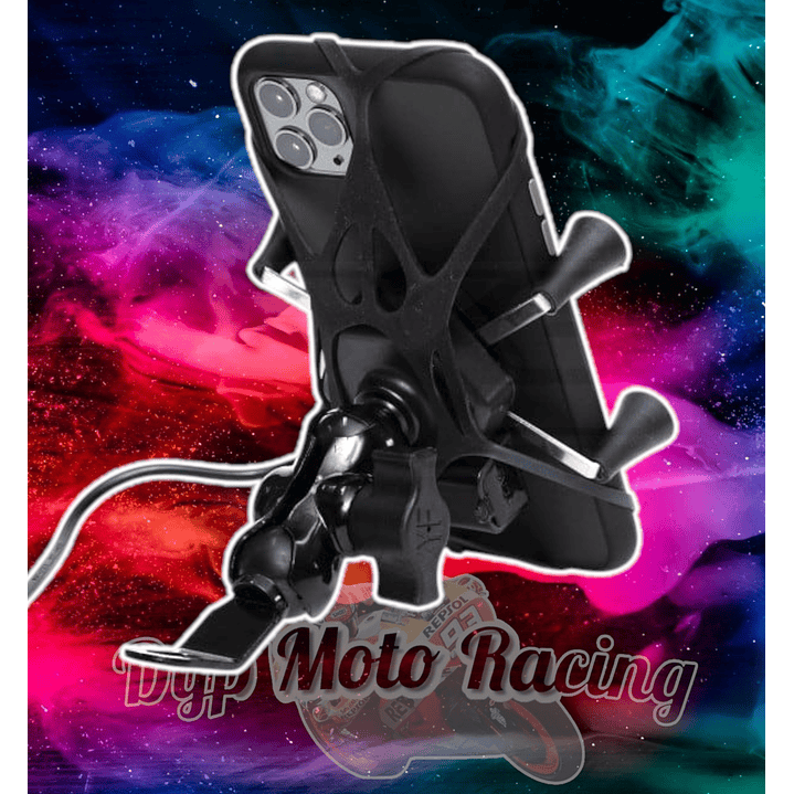 Soporte para celular moto jg con cargador base para espejos o tornillos 3