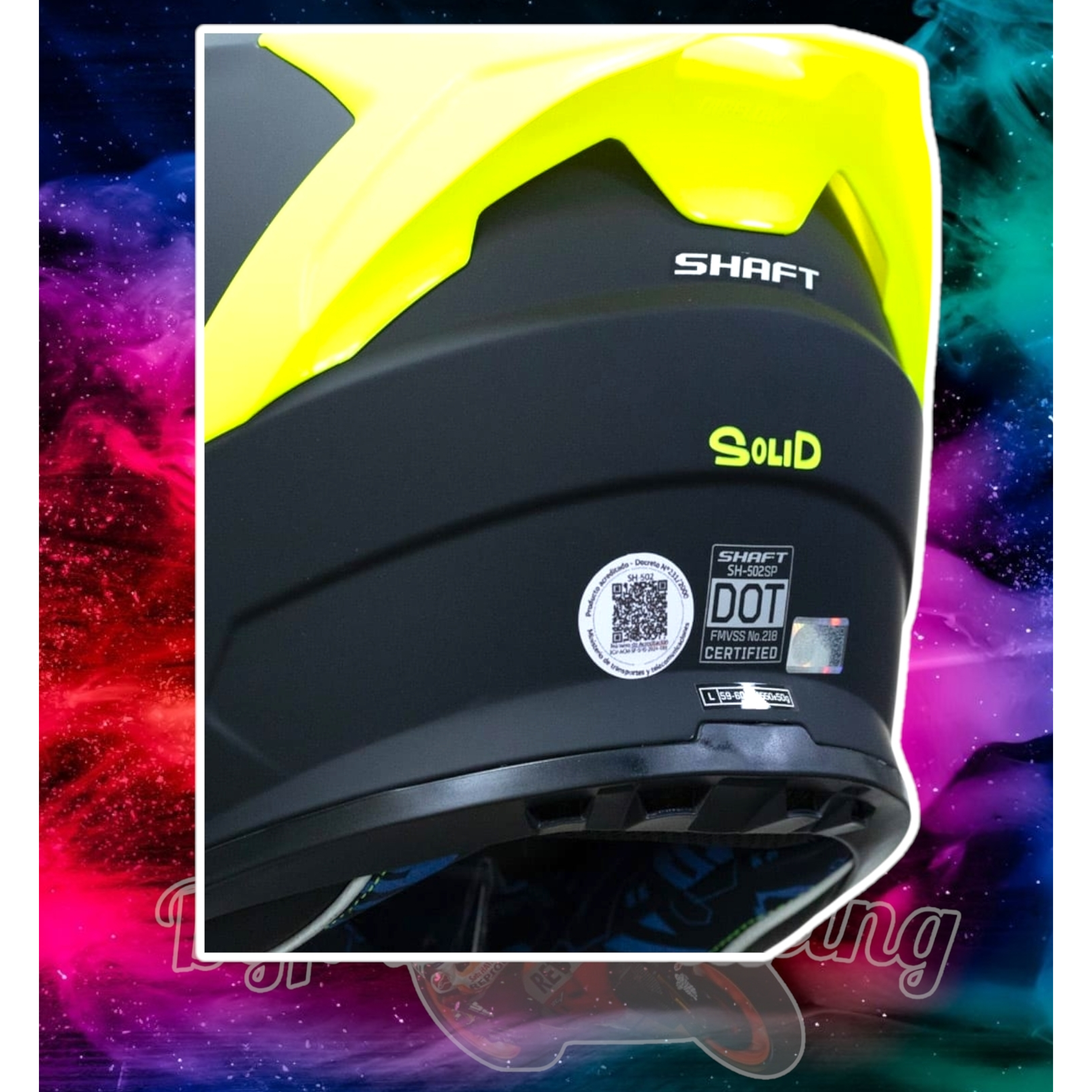 Casco Moto Shaft 502sp Integral Norma Dot Compatible Pinlock Color Amarillo Diseño Solid Ng Neon Yellow 5