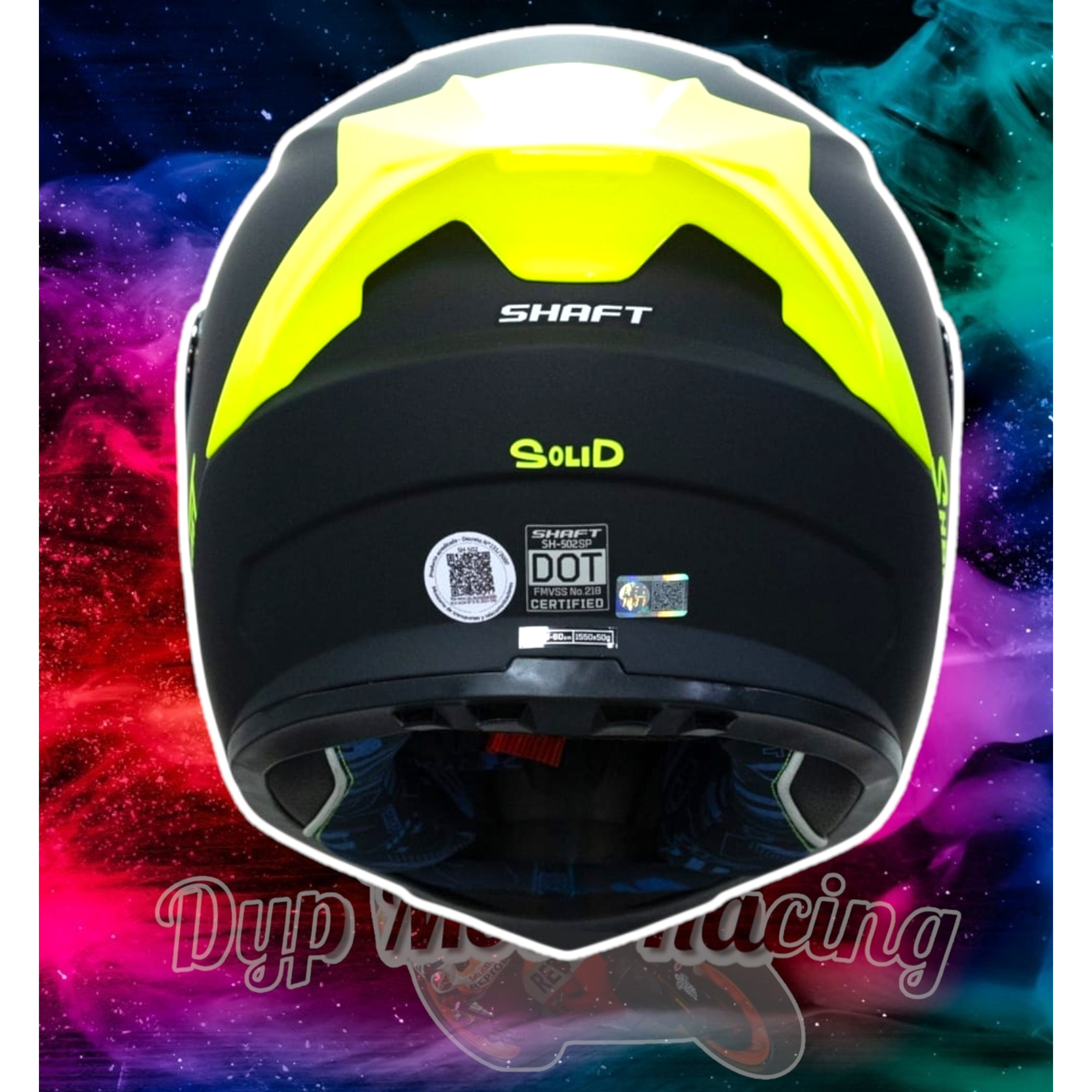 Casco Moto Shaft 502sp Integral Norma Dot Compatible Pinlock Color Amarillo Diseño Solid Ng Neon Yellow 8