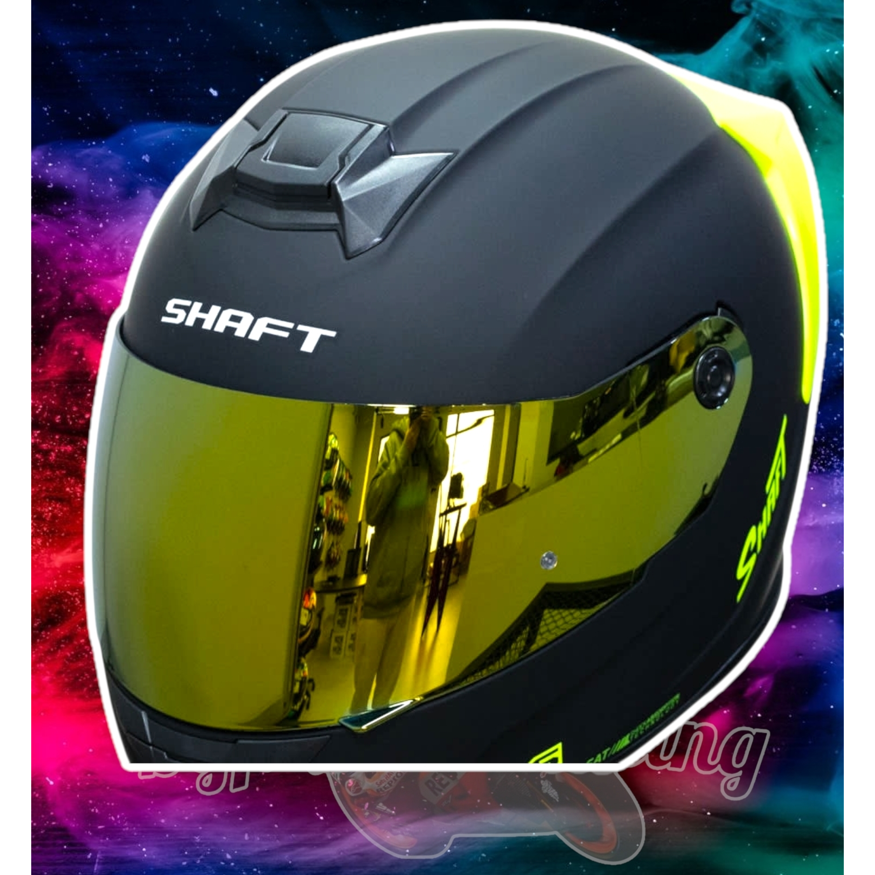 Casco Moto Shaft 502sp Integral Norma Dot Compatible Pinlock Color Amarillo Diseño Solid Ng Neon Yellow 9