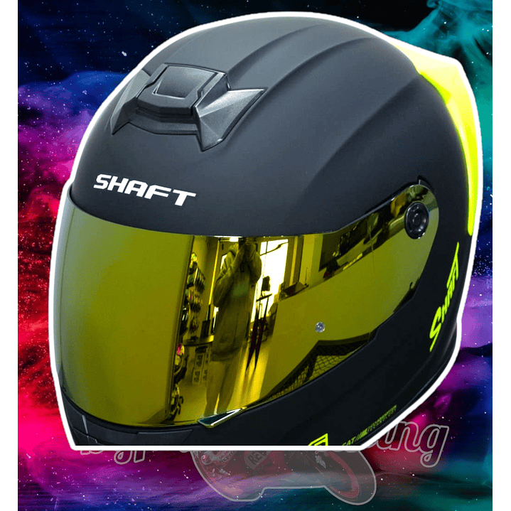 Casco Moto Shaft 502sp Integral Norma Dot Compatible Pinlock Color Amarillo Diseño Solid Ng Neon Yellow 9