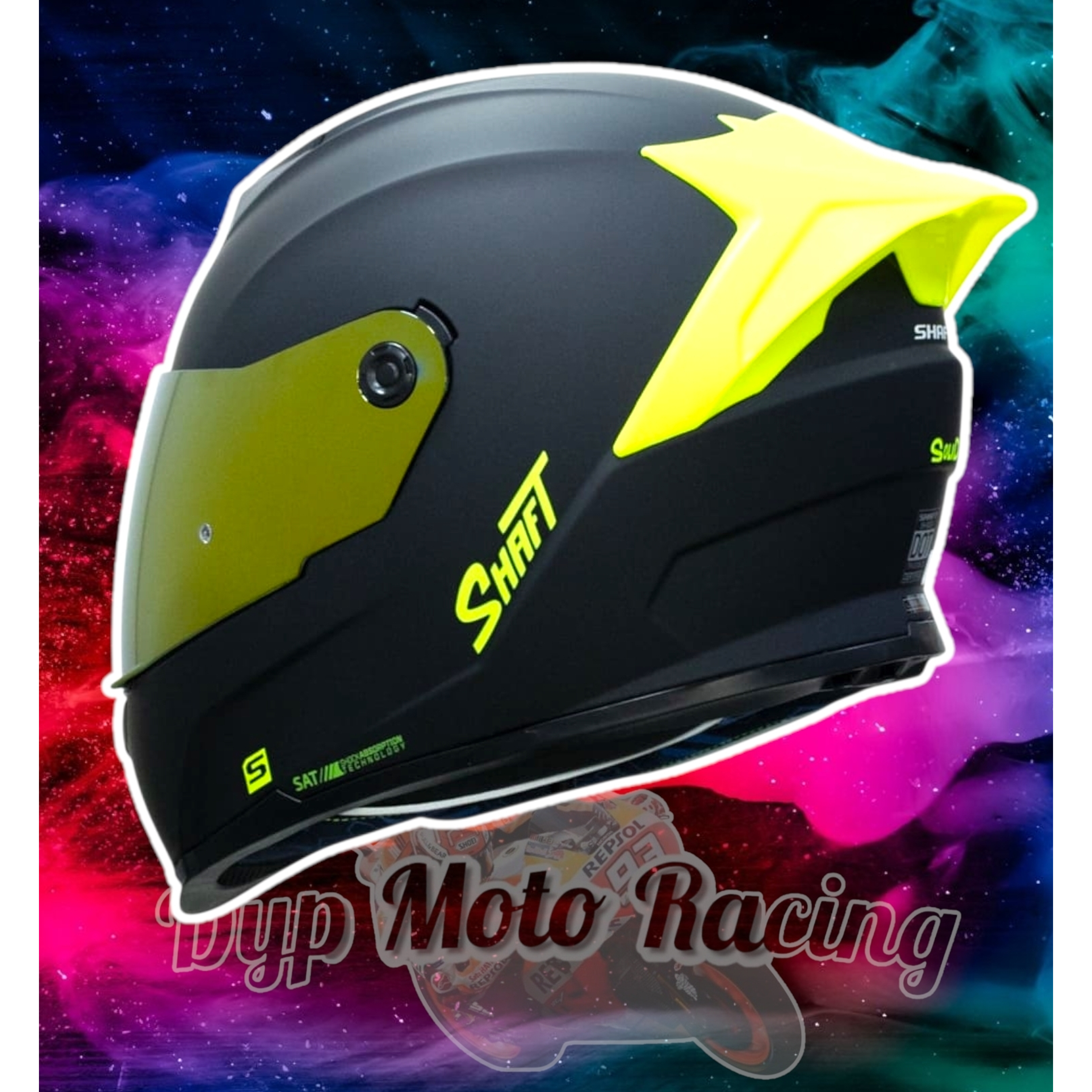 Casco Moto Shaft 502sp Integral Norma Dot Compatible Pinlock Color Amarillo Diseño Solid Ng Neon Yellow 11