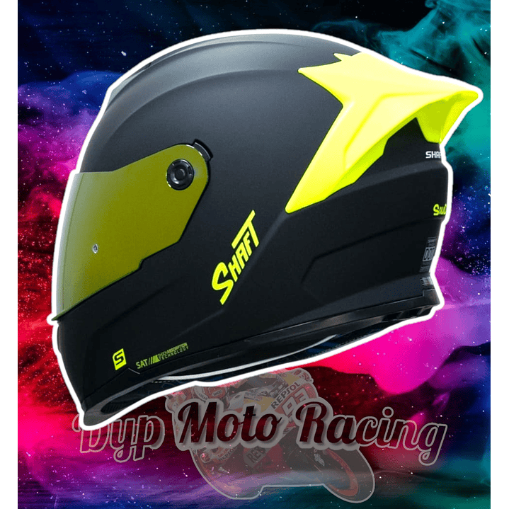 Casco Moto Shaft 502sp Integral Norma Dot Compatible Pinlock Color Amarillo Diseño Solid Ng Neon Yellow 11