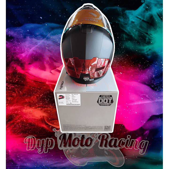 Casco moto hro 3480dv solid ng rj mate abatible con sun visor 8