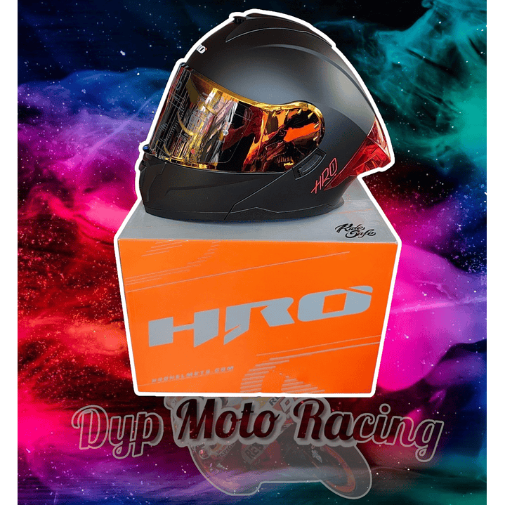 Casco moto hro 3480dv solid ng rj mate abatible con sun visor 1