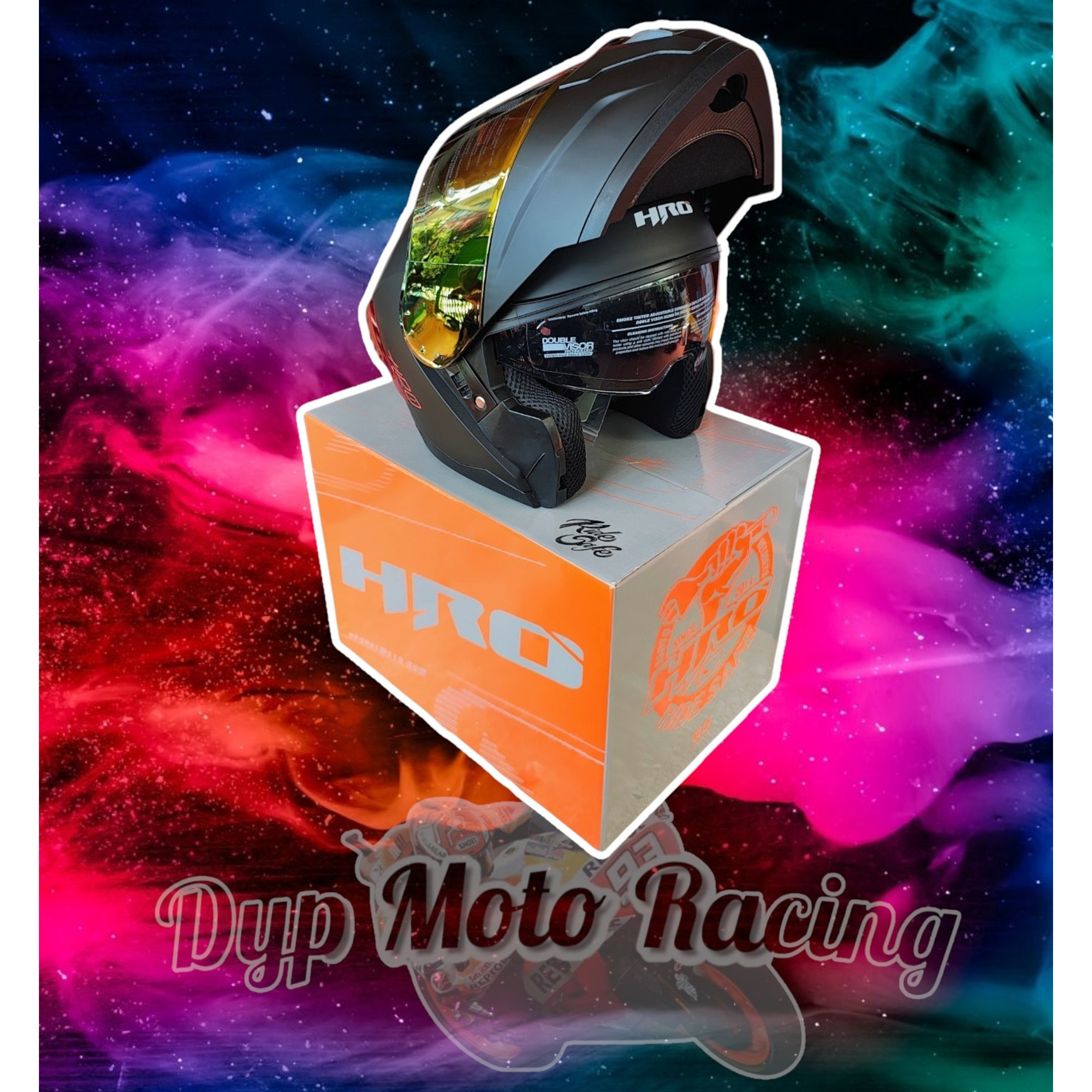 Casco moto hro 3480dv solid ng rj mate abatible con sun visor 11