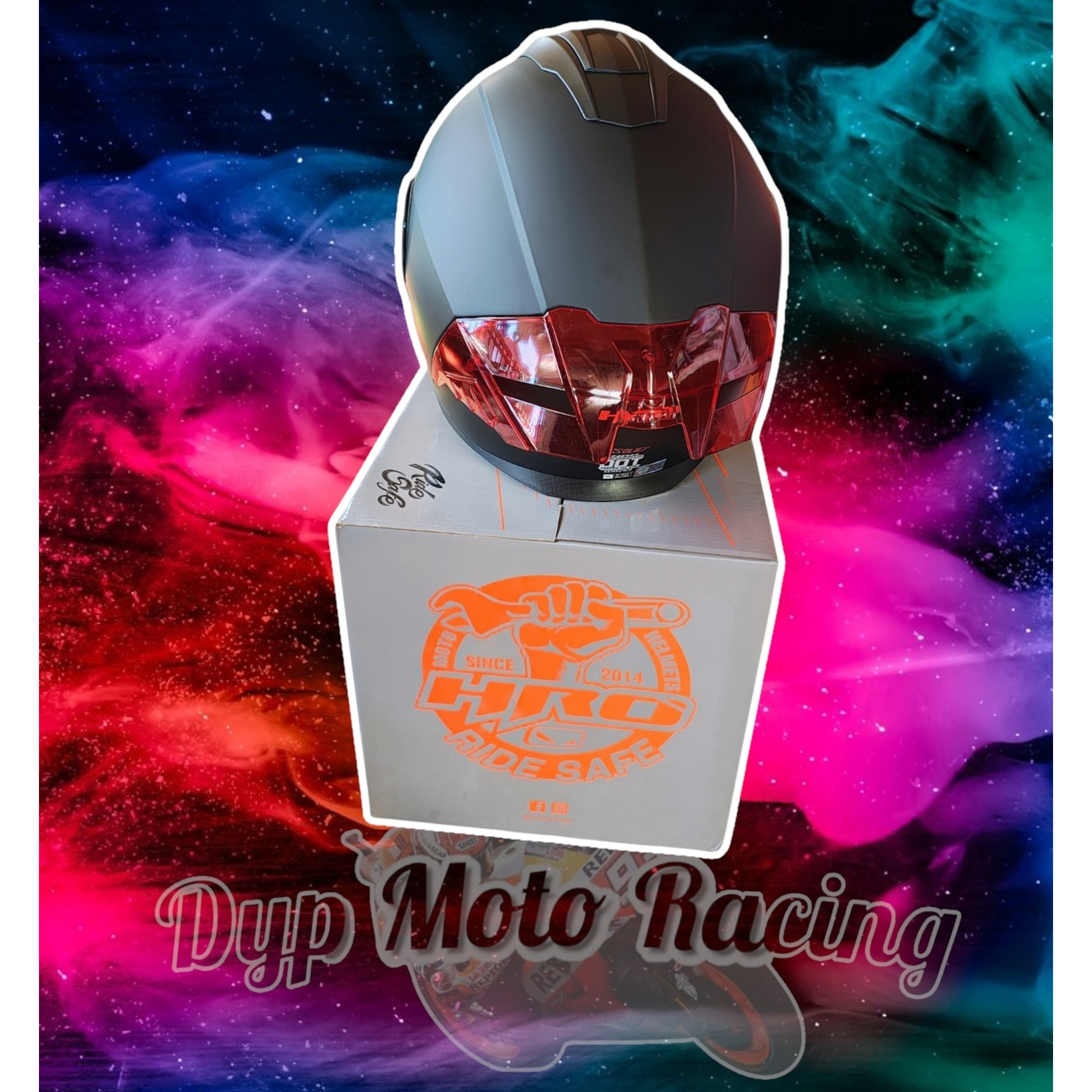 Casco moto hro 3480dv solid ng rj mate abatible con sun visor 12