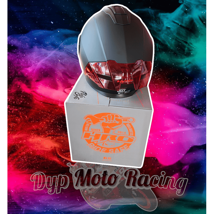 Casco moto hro 3480dv solid ng rj mate abatible con sun visor 12