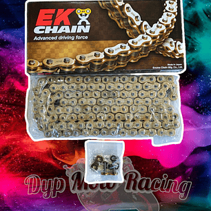 Cadena 525 x 120 EK CHAIN japonesa qx ring remache dorada 