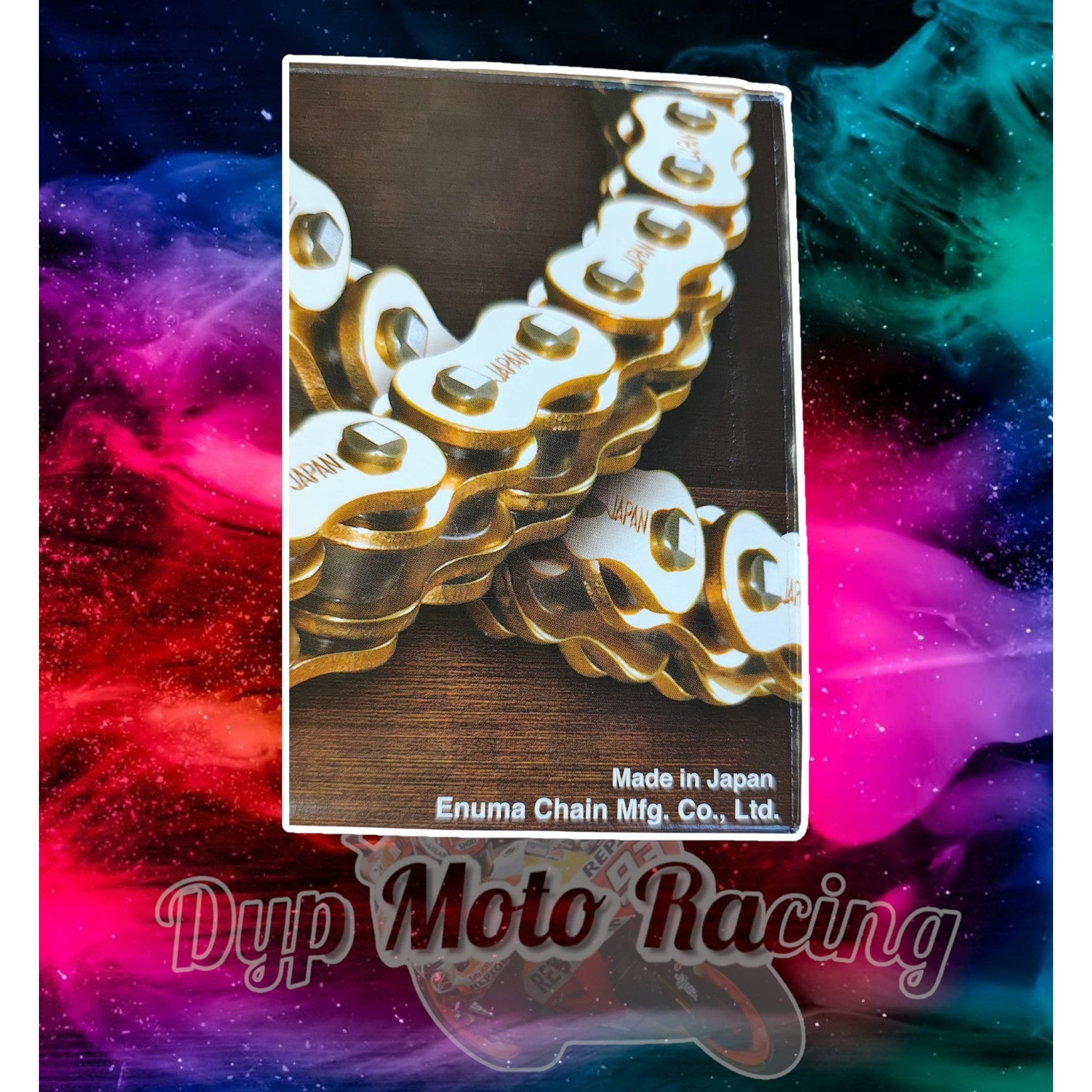 Cadena 525 x 120 EK CHAIN japonesa qx ring remache dorada  2