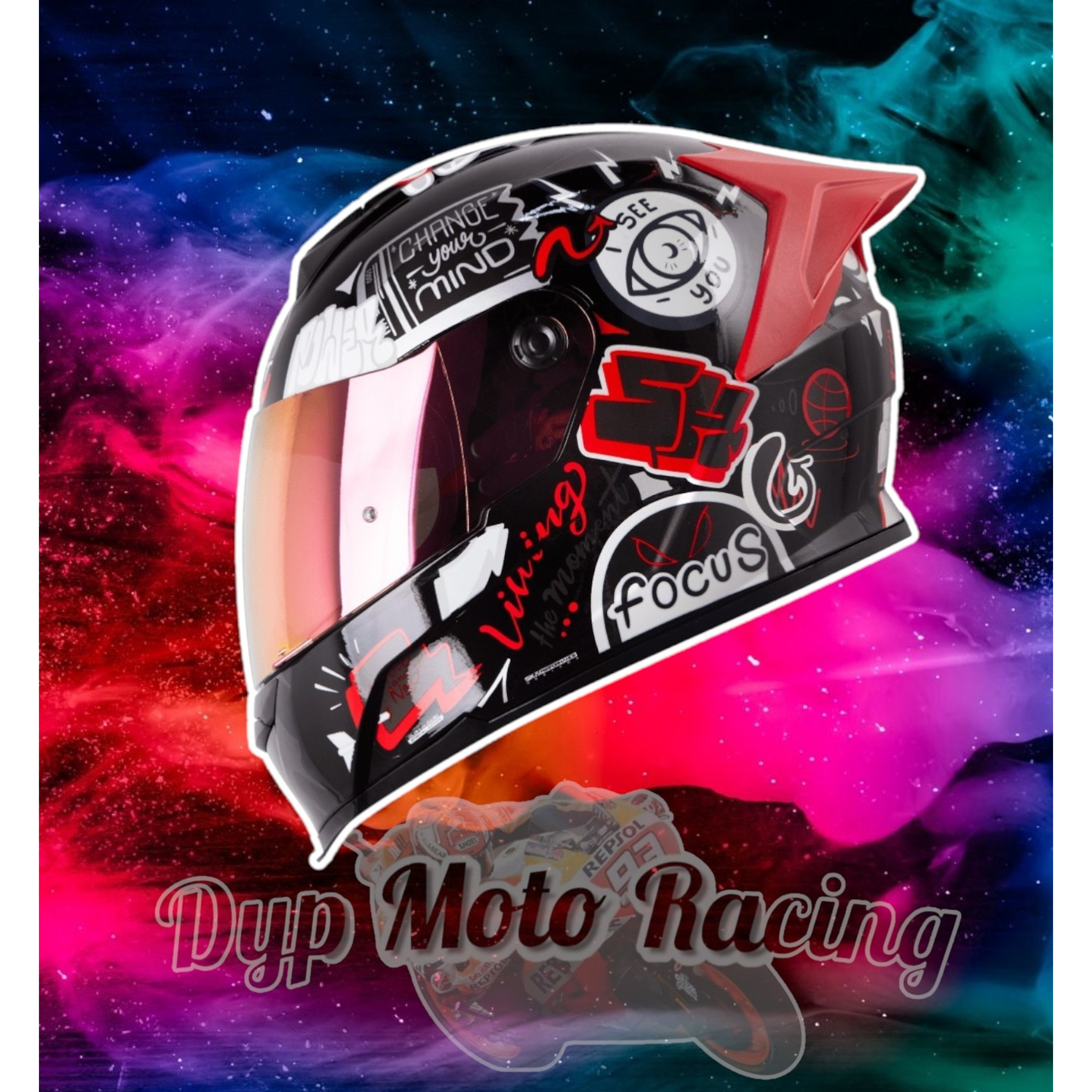 Casco Moto Shaft 502sp Beat Integral Normal Dot Acreditado Dark gray / Beat / Brillante 1