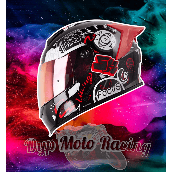 Casco Moto Shaft 502sp Beat Integral Normal Dot Acreditado Dark gray / Beat / Brillante 1