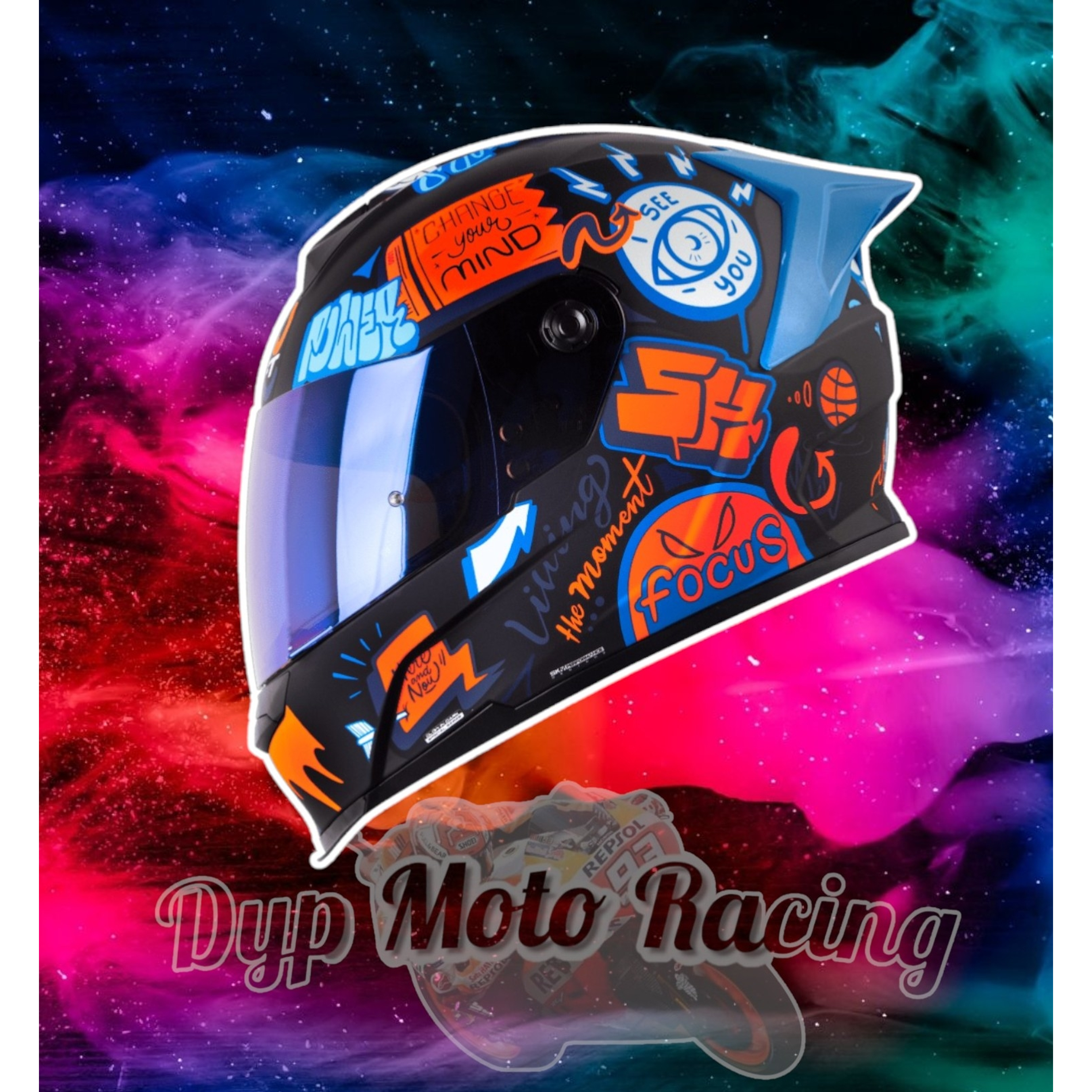 Casco Moto Shaft 502sp Beat Integral Normal Dot Acreditado Black Neón orange / Beat / Mate 1