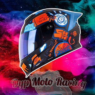 Casco Moto Shaft 502sp Beat Integral Normal Dot Acreditado Black Neón orange / Beat / Mate