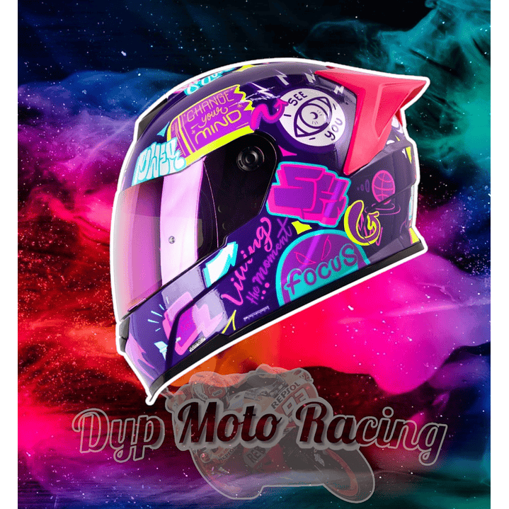 Casco Moto Shaft 502sp Beat Integral Normal Dot Mujer Purple / Beat / Brillante 1