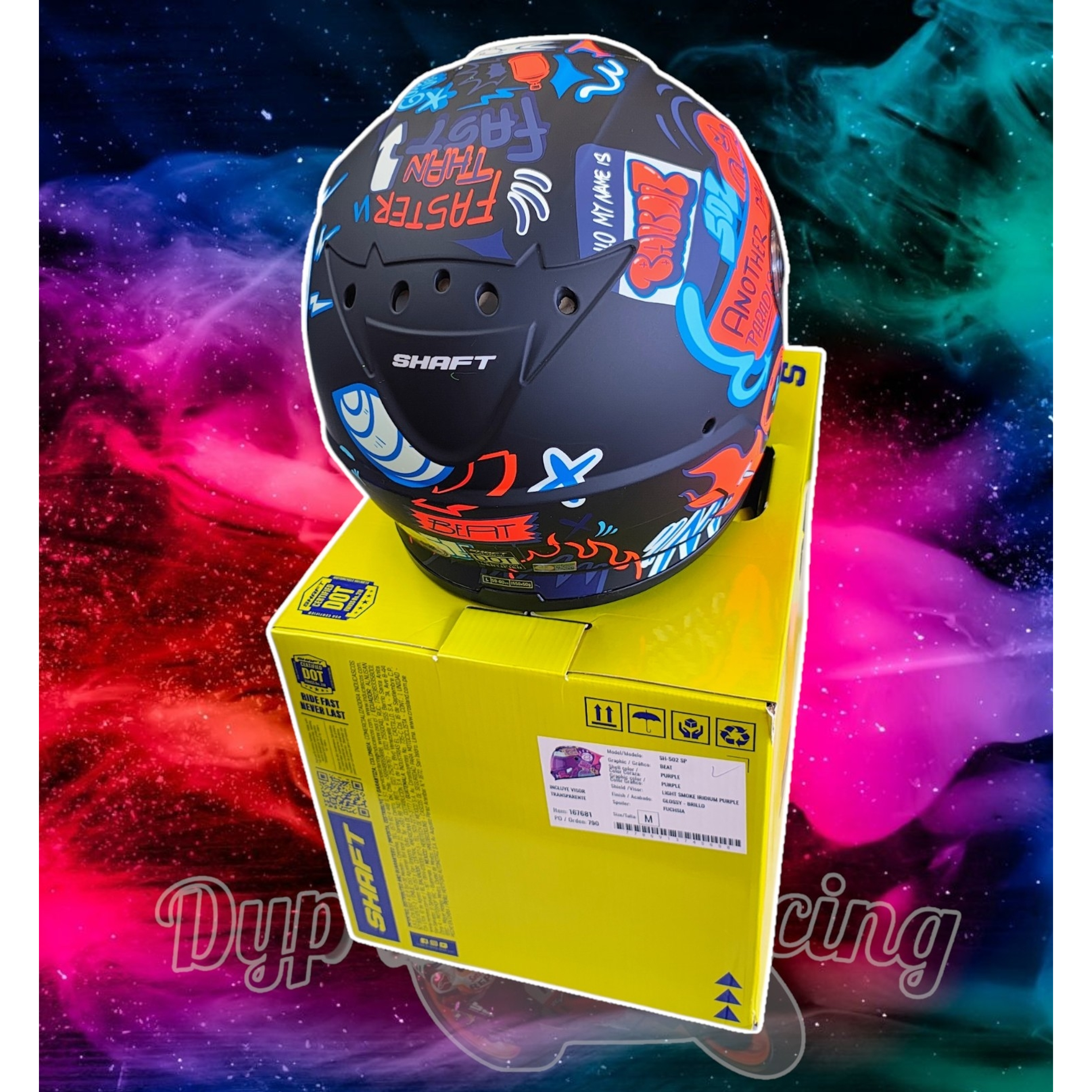 Casco Moto Shaft 502sp Beat Integral Normal Dot Acreditado Black Neón orange / Beat / Mate 7