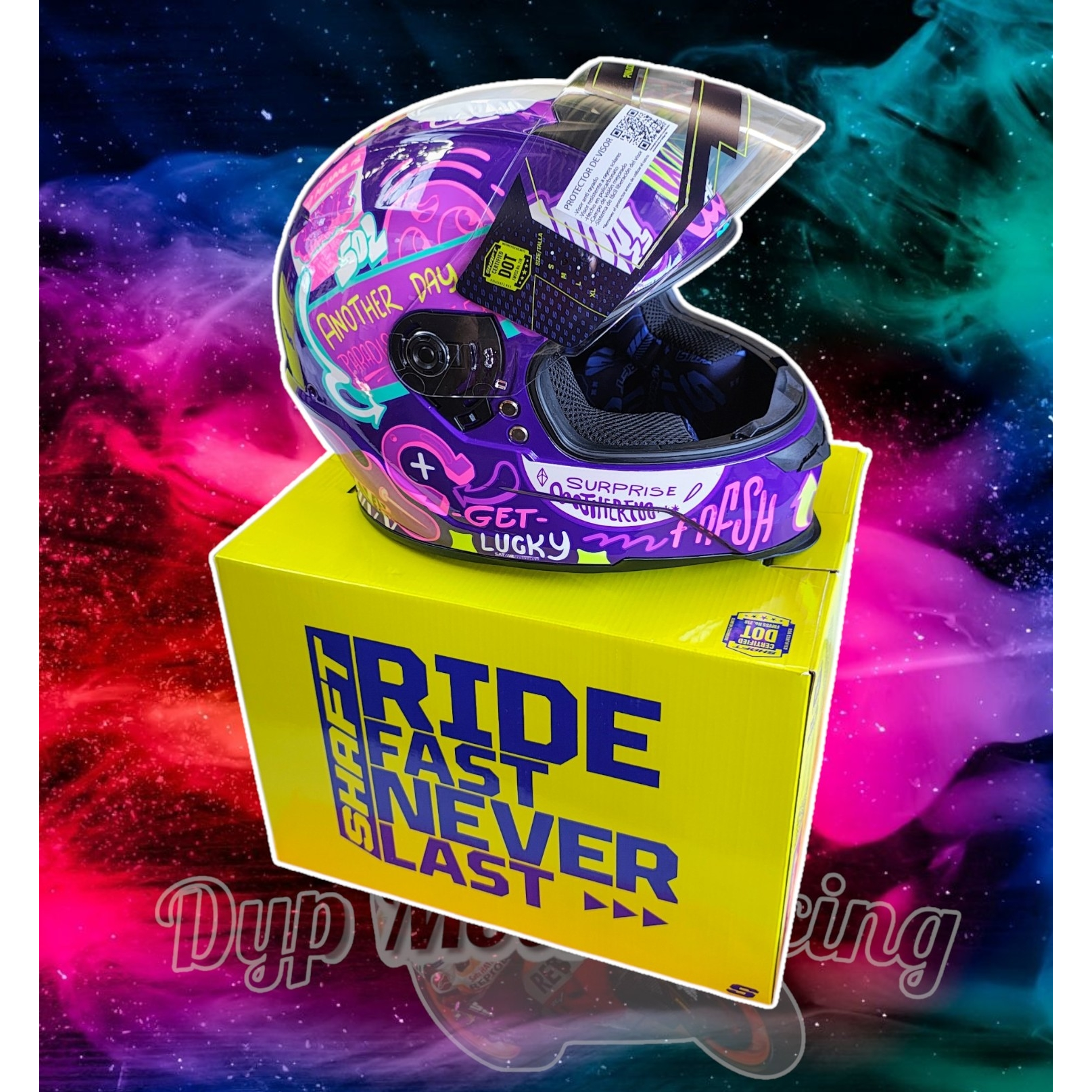 Casco Moto Shaft 502sp Beat Integral Normal Dot Mujer Purple / Beat / Brillante 4