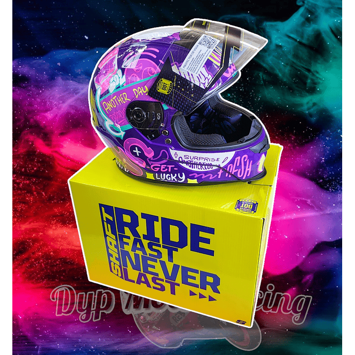 Casco Moto Shaft 502sp Beat Integral Normal Dot Mujer Purple / Beat / Brillante 4