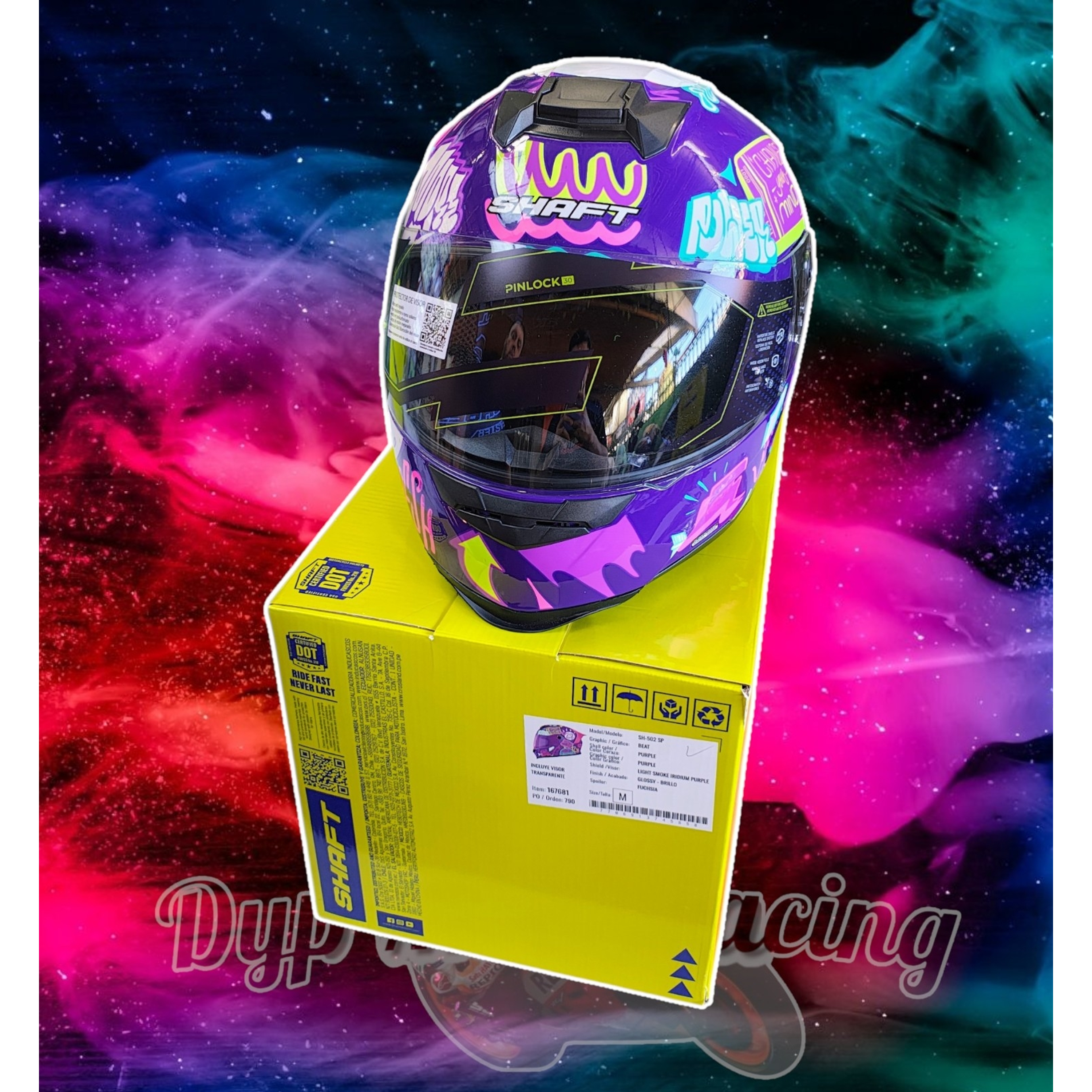 Casco Moto Shaft 502sp Beat Integral Normal Dot Mujer Purple / Beat / Brillante 5