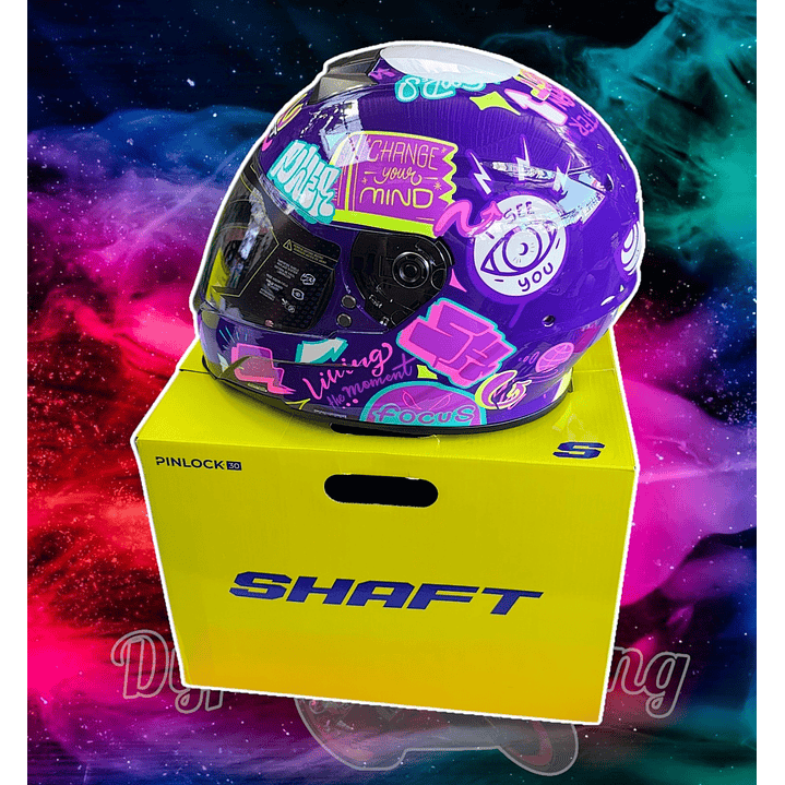 Casco Moto Shaft 502sp Beat Integral Normal Dot Mujer Purple / Beat / Brillante 7