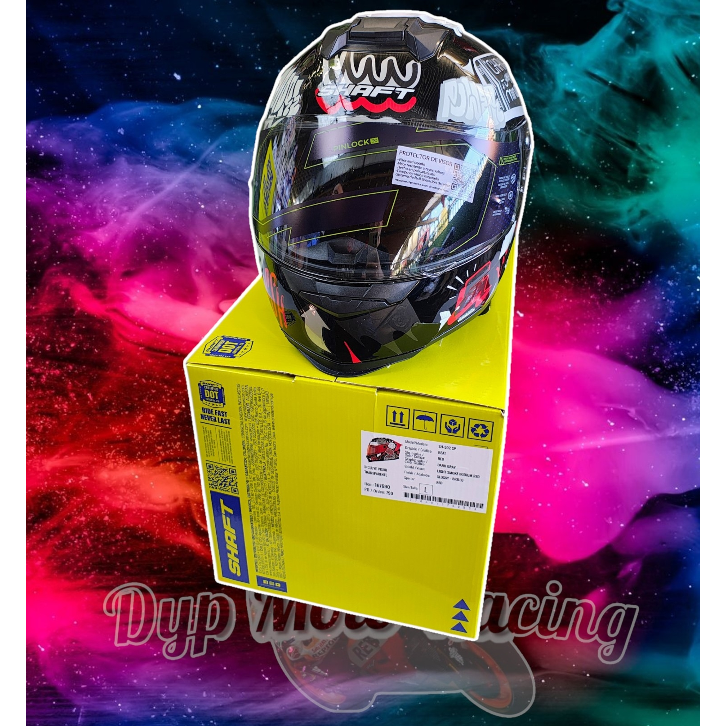 Casco Moto Shaft 502sp Beat Integral Normal Dot Acreditado Dark gray / Beat / Brillante 4