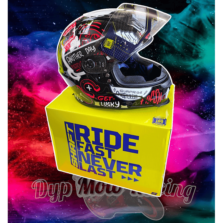 Casco Moto Shaft 502sp Beat Integral Normal Dot Acreditado Dark gray / Beat / Brillante 6