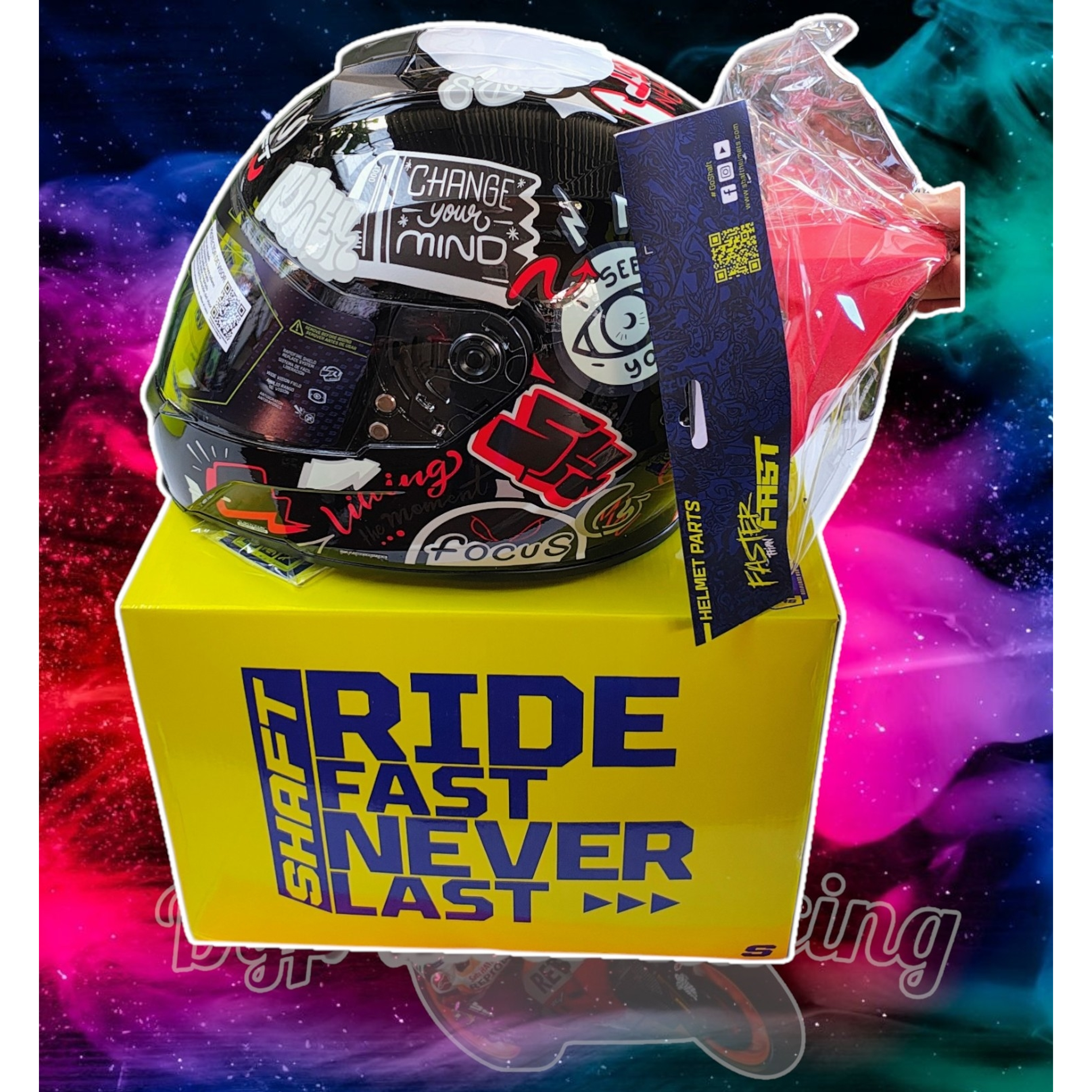 Casco Moto Shaft 502sp Beat Integral Normal Dot Acreditado Dark gray / Beat / Brillante 3