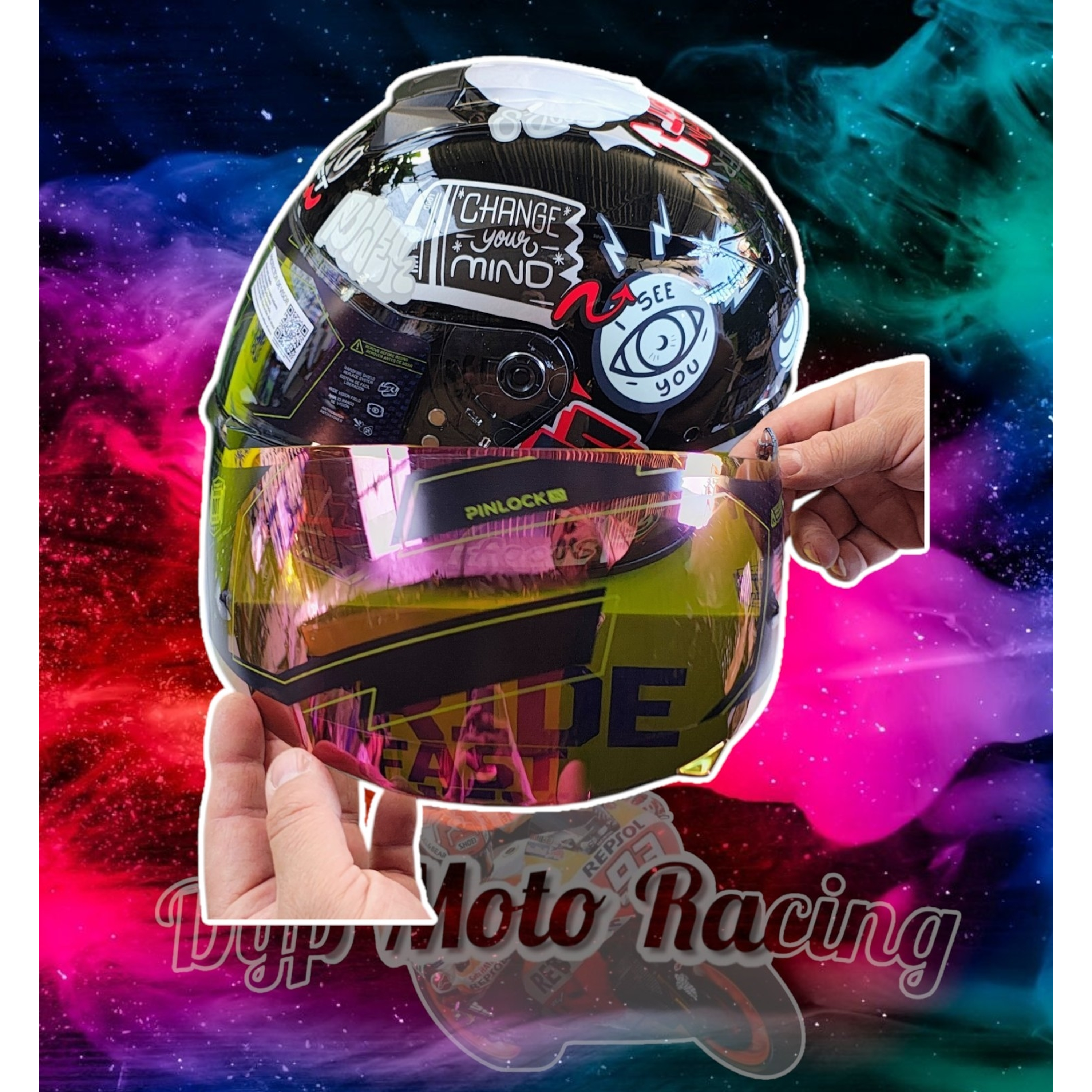 Casco Moto Shaft 502sp Beat Integral Normal Dot Acreditado Dark gray / Beat / Brillante 8