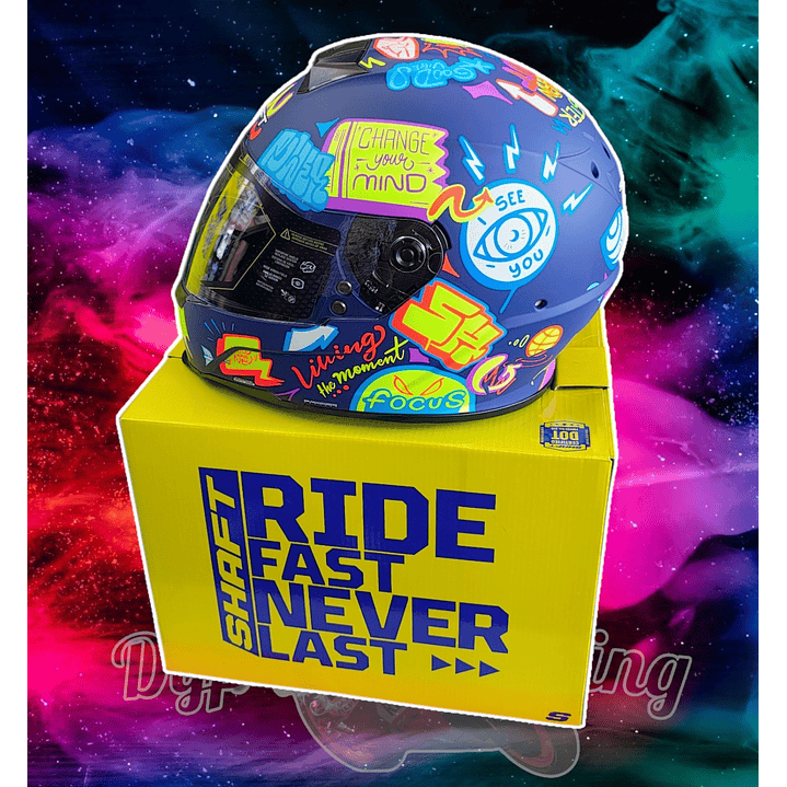 Casco Moto Shaft 502sp Beat Integral Normal Dot Acreditado Dark blue / Beat / Mate 7