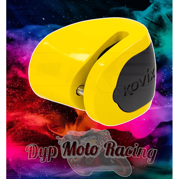 Candado Disco Moto Kovix Kns6 Alarma 120db Pasador 6mm amarillo 2