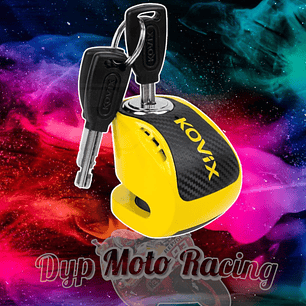 Candado Disco Moto Kovix Kns6 Alarma 120db Pasador 6mm amarillo