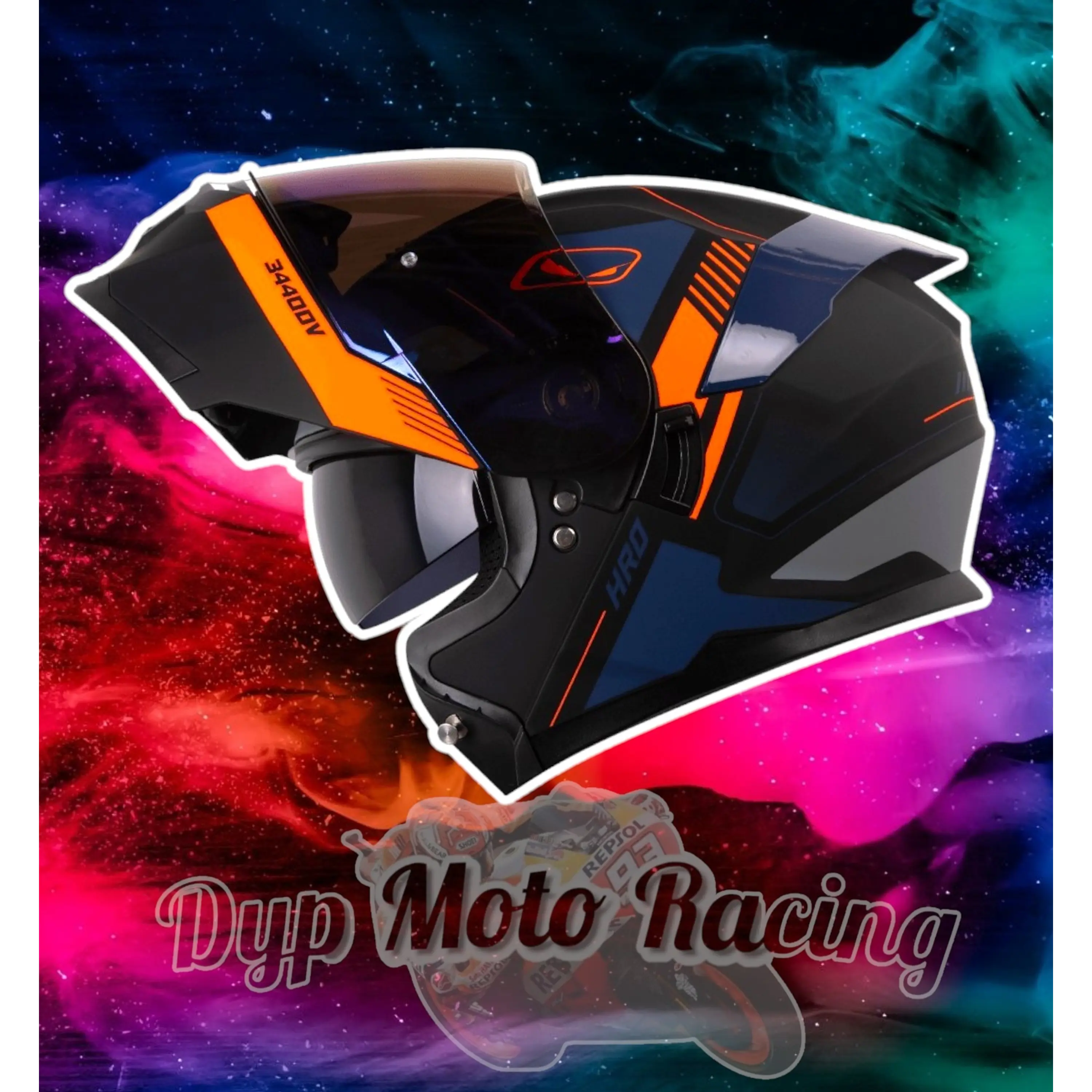 Casco Moto Hro 3440dv timer nj.n Abatible Sun Visor Certificación Dot talla M 1
