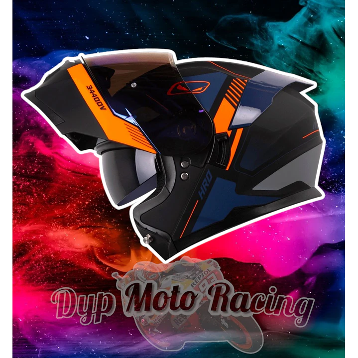 Casco Moto Hro 3440dv timer nj.n Abatible Sun Visor Certificación Dot talla M 1