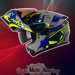 Casco Moto Hro 3440dv track spec gr am Abatible Sun Visor Certificación Dot