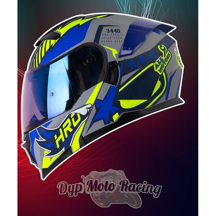 Casco Moto Hro 3440dv track spec gr am Abatible Sun Visor Certificación Dot 2