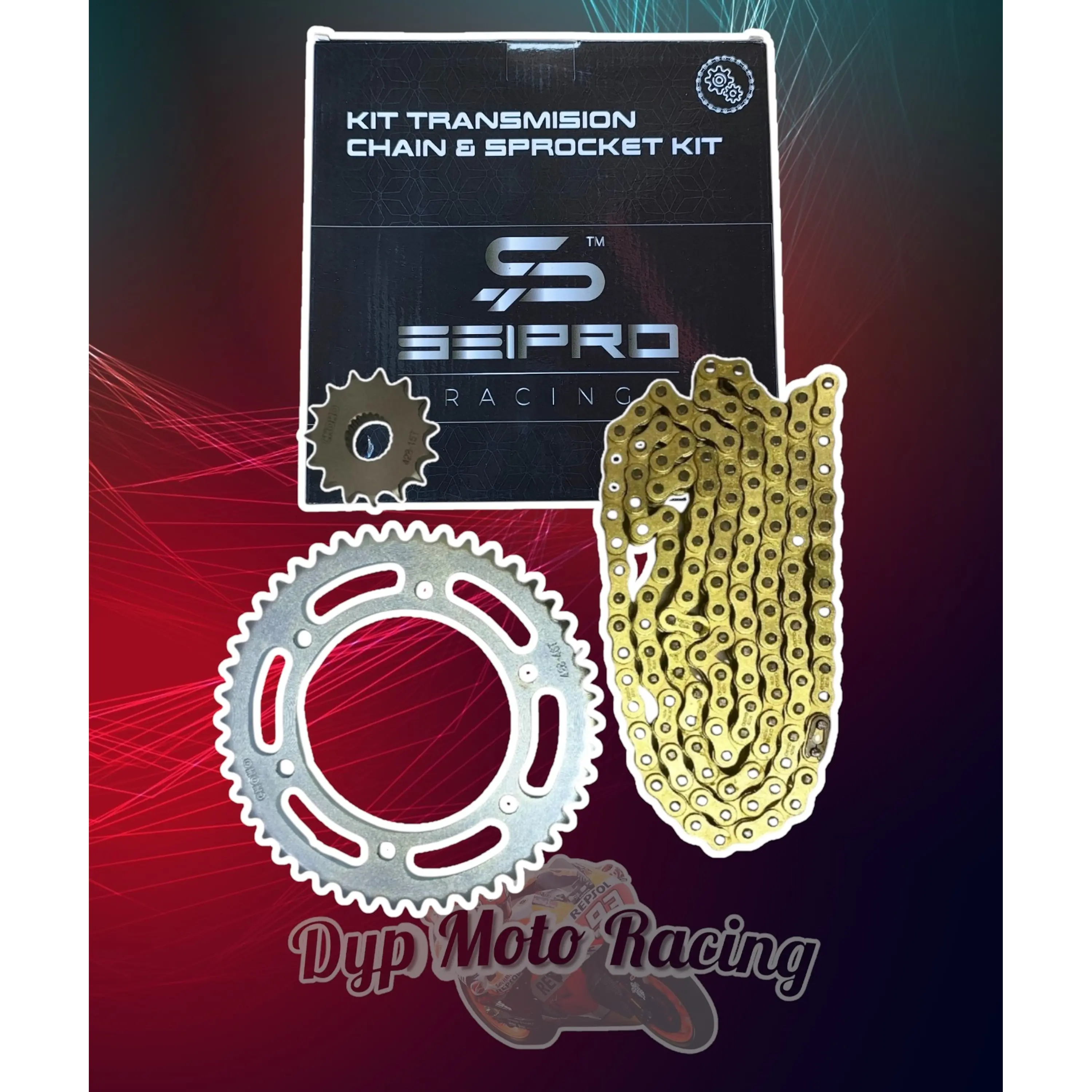 Kit de transmisión Yamaha fz 25 Fazer 250 seipro dorada 1
