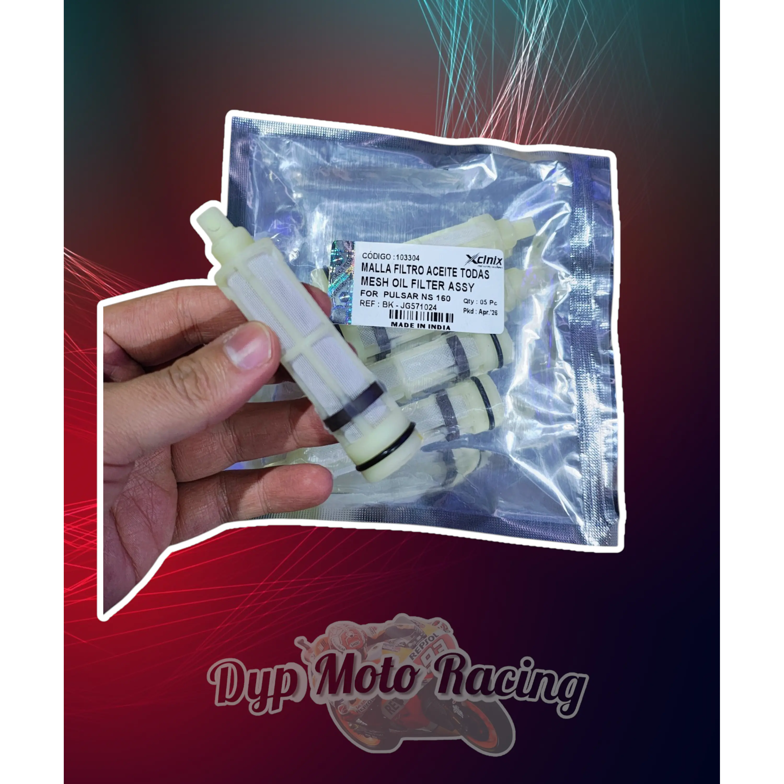 Filtro de Aceite malla Bajaj PULSAR NS200 / RS200 - DOMINAR 400 / 250 3