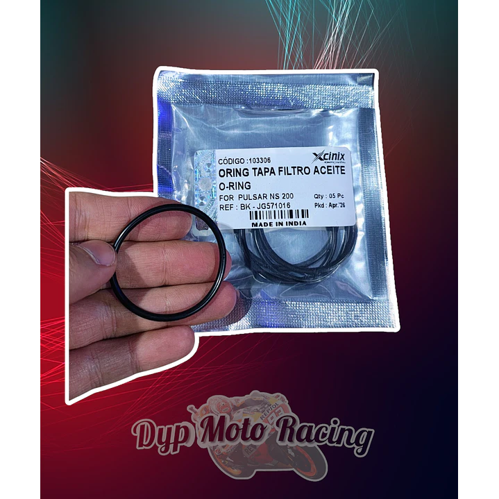 Oring Tapa Filtro De Aceite Pulsar Ns / As / Rs 200 / N250 / Dominar 400/ 250  3