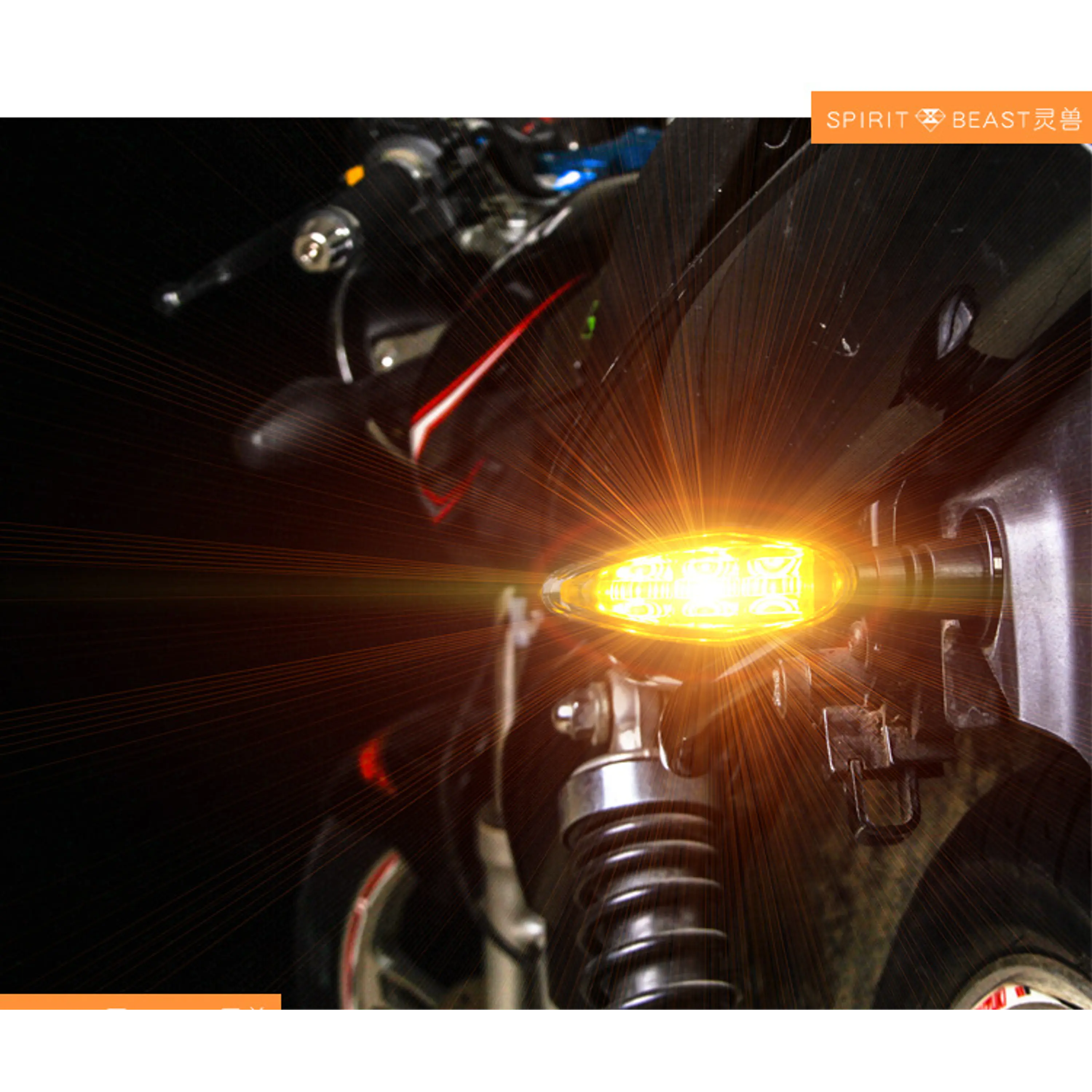 Intermitentes led motocicleta 1 par spirit beast 11