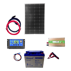 Kit Solar Inversor 1000w Panel 100w Control 20a Batería 38ah Color Negro Voltaje Máximo Del Sistema 1000v 1