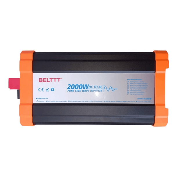 Inversor de  2000W Continuos Onda Pura, 12V/220V, 50Hz, 4000Wpeak, apto para Motores y Bombas