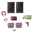 Kit Solar Inversor 1000w, Bat 2x40 Ah, Panel 2x100w Cont 30a 1