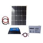 Kit Solar Económico Panel 50w  Bateria 12v, 9ah 1
